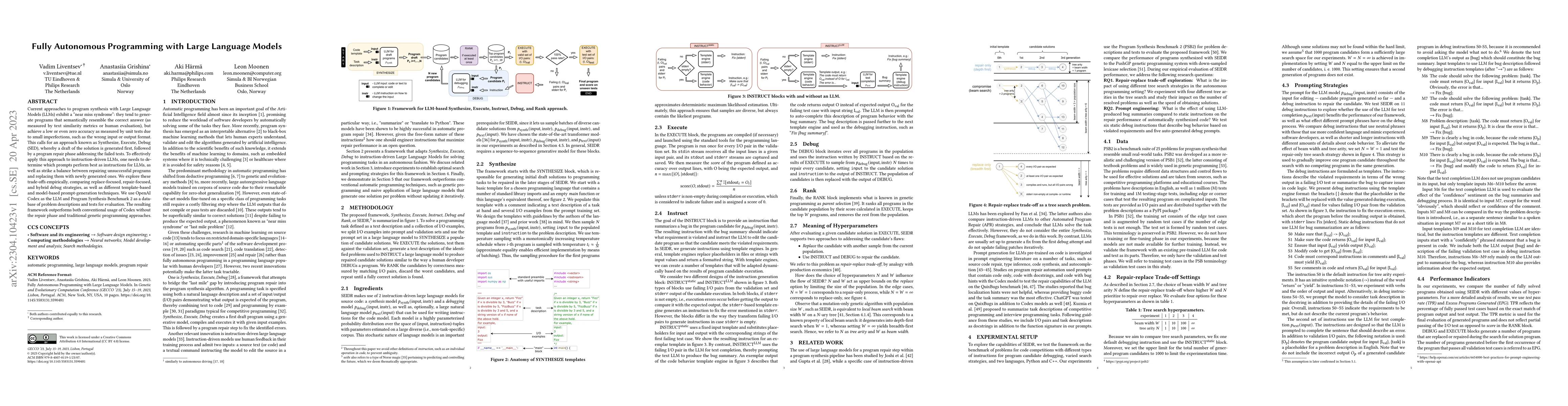 Thumbnail for Fully Autonomous Programming with Large Language Models