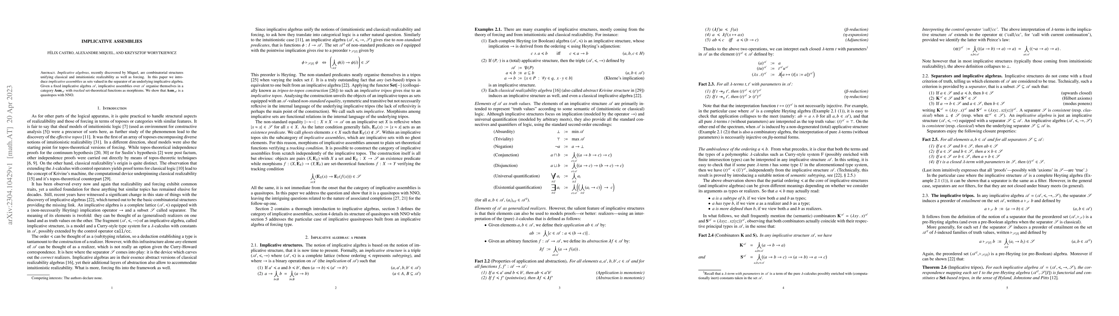 Thumbnail for Implicative Assemblies