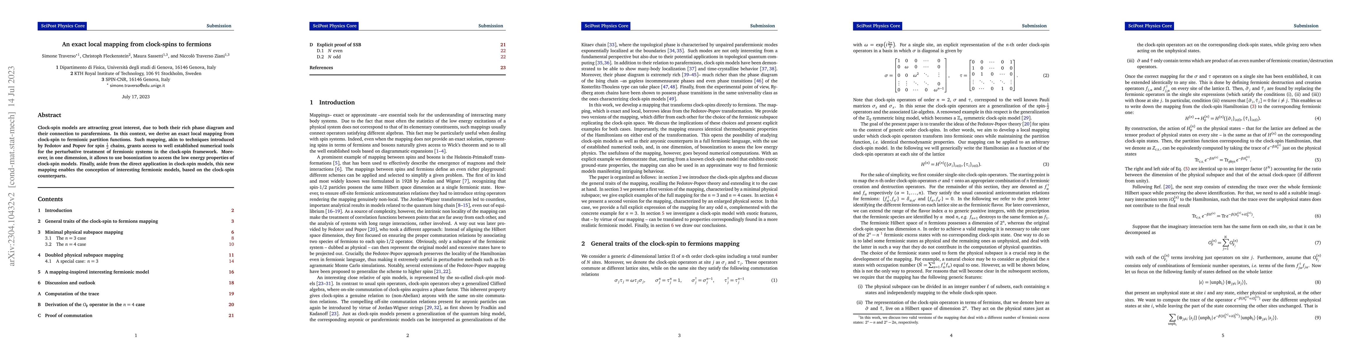 Thumbnail for An exact local mapping from clock-spins to fermions