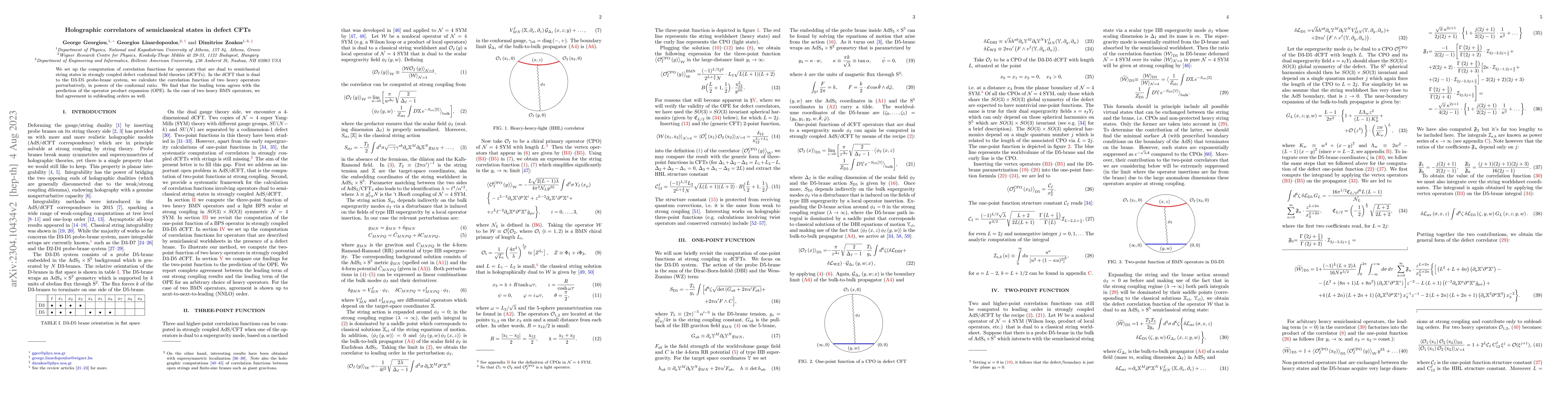 Thumbnail for Holographic correlators of semiclassical states in defect CFTs