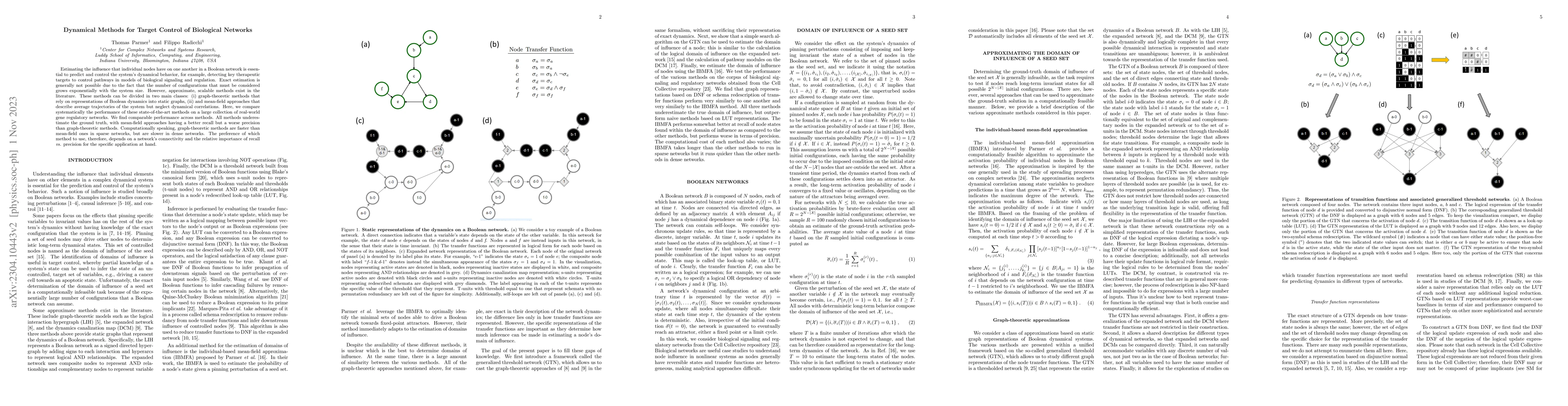 Thumbnail for Dynamical Methods for Target Control of Biological Networks