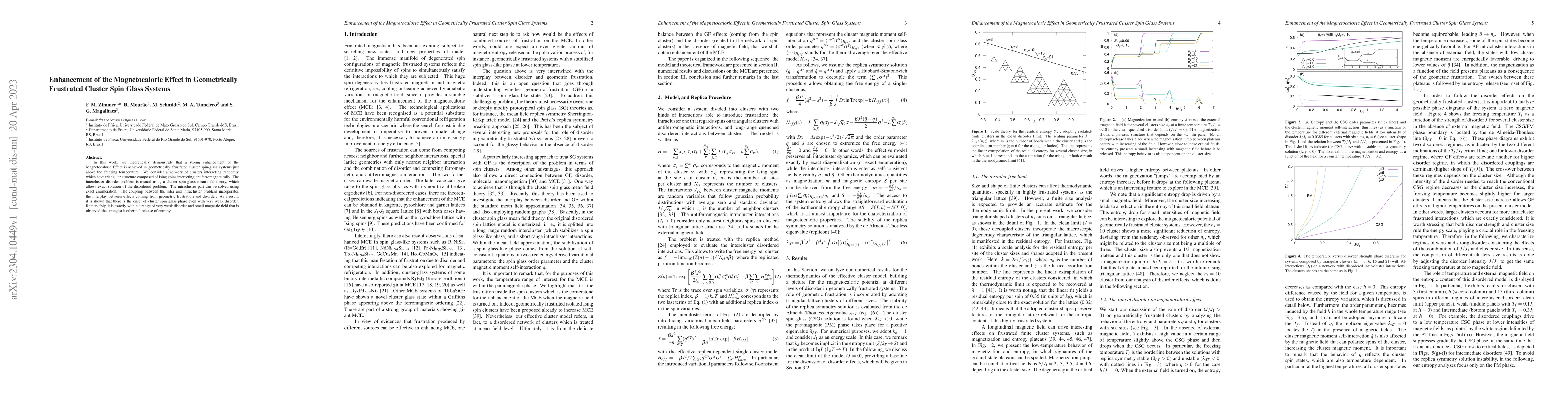 Thumbnail for Enhancement of the Magnetocaloric Effect in Geometrically Frustrated
  Cluster Spin Glass Systems