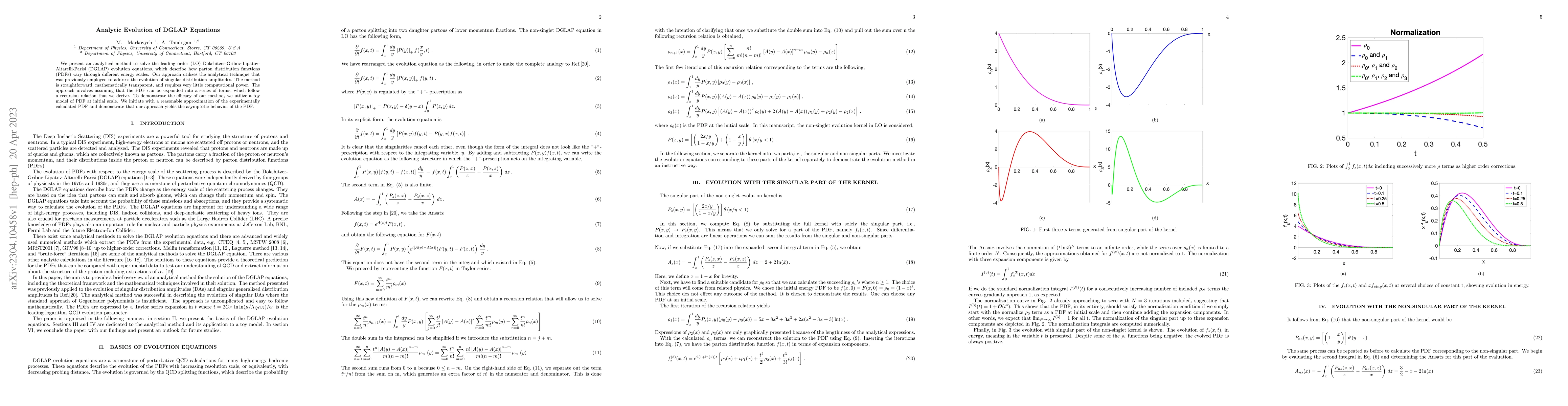Thumbnail for Analytic Evolution of DGLAP Equations