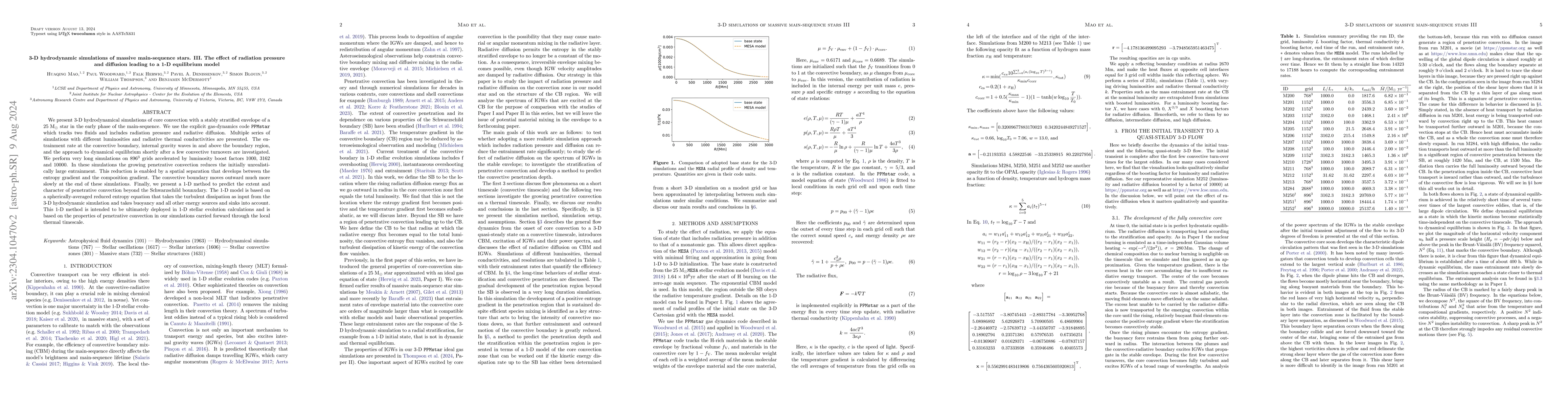 Thumbnail for 3D hydrodynamic simulations of massive main-sequence stars. III. The
  effect of radiation pressure and diffusion leading to a 1D equilibrium model