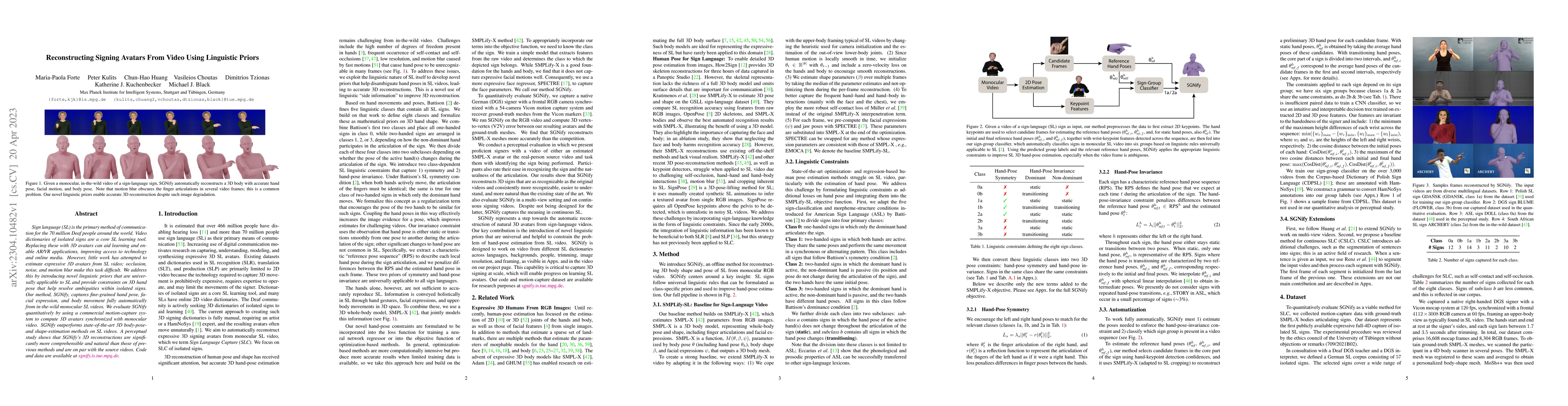 Thumbnail for Reconstructing Signing Avatars From Video Using Linguistic Priors