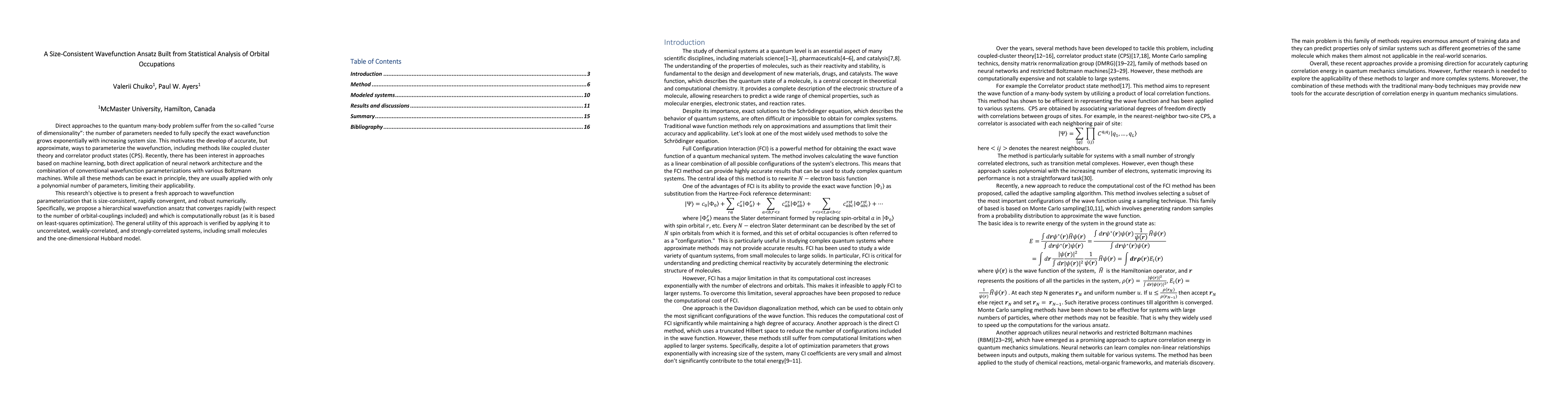 Thumbnail for A Size-Consistent Wave-function Ansatz Built from Statistical Analysis
  of Orbital Occupations