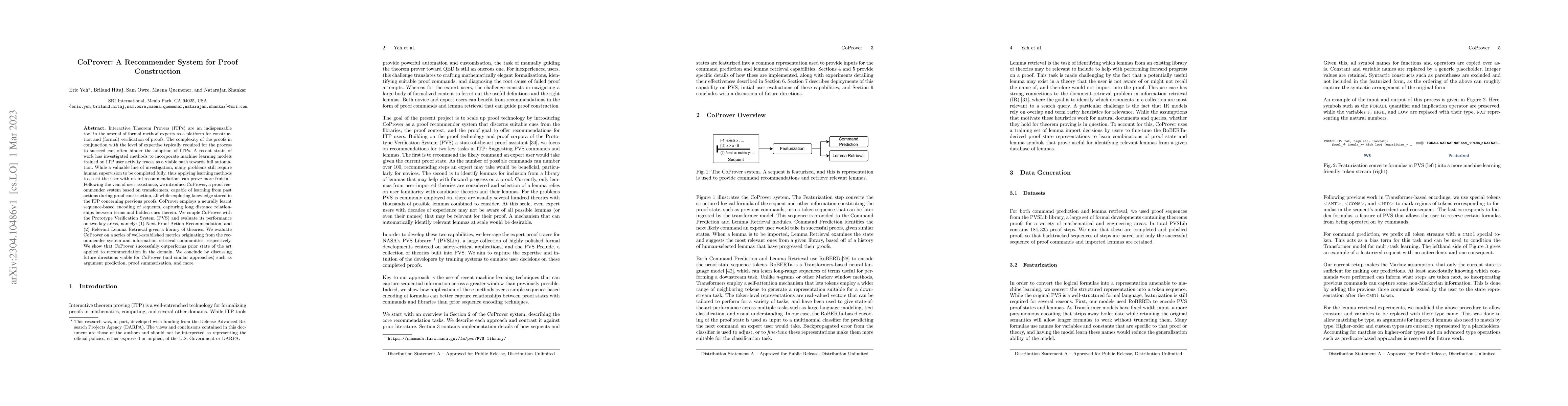 Thumbnail for CoProver: A Recommender System for Proof Construction