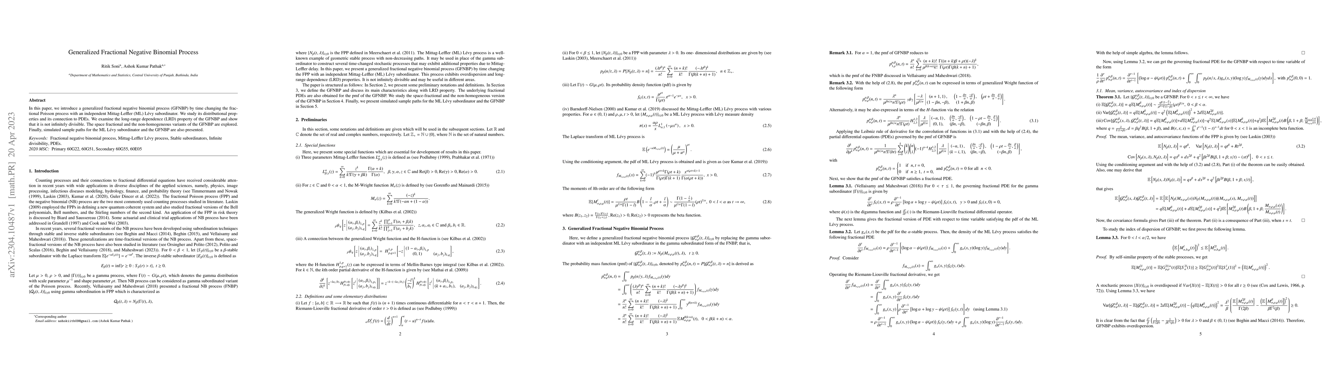 Thumbnail for Generalized Fractional Negative Binomial Process