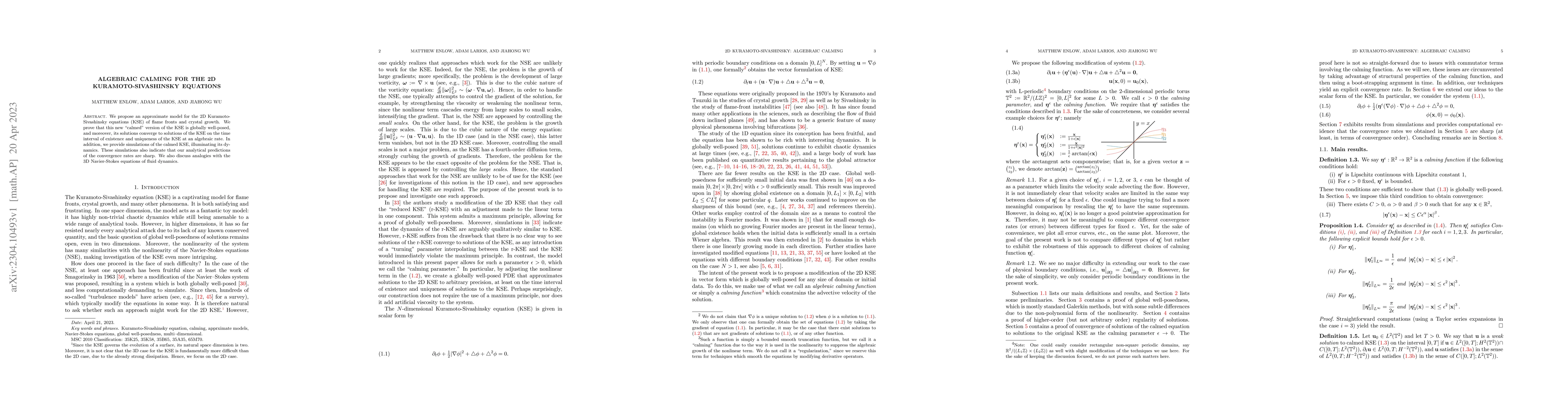 Thumbnail for Algebraic calming for the 2D Kuramoto-Sivashinsky equations