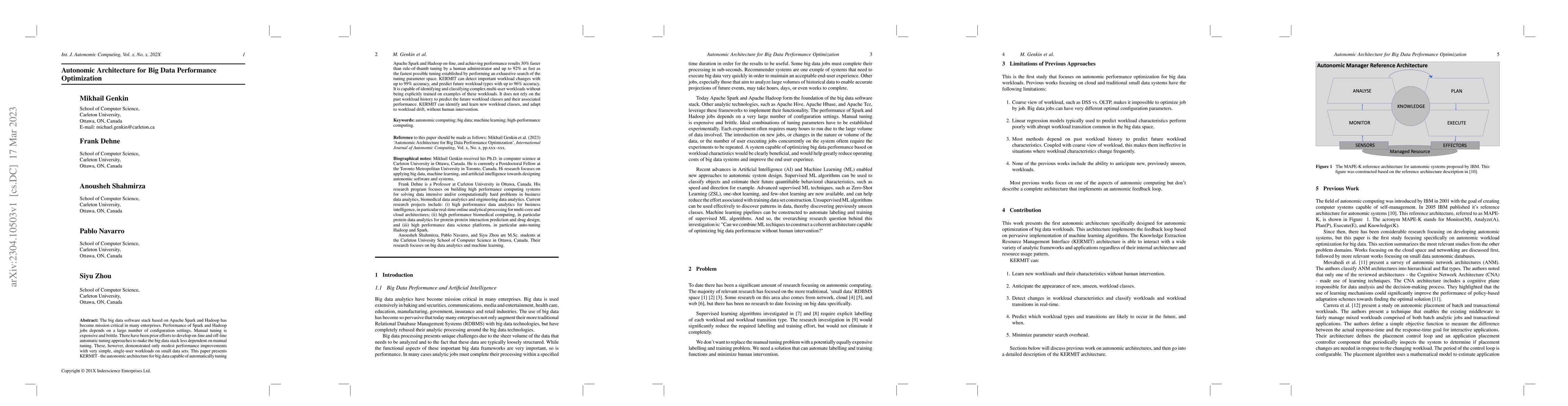 Thumbnail for Autonomic Architecture for Big Data Performance Optimization