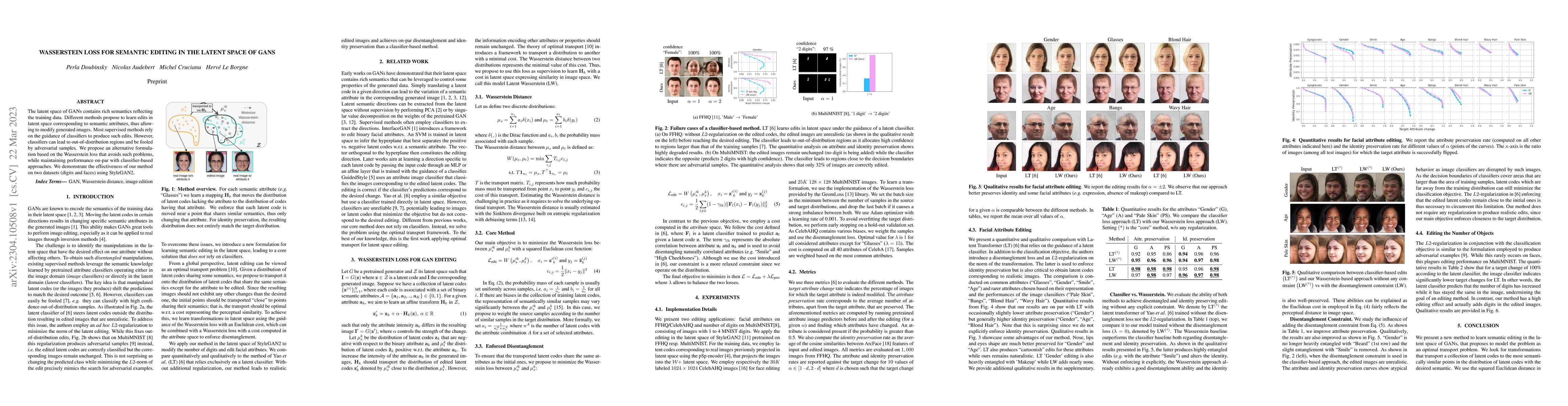 Thumbnail for Wasserstein Loss for Semantic Editing in the Latent Space of GANs