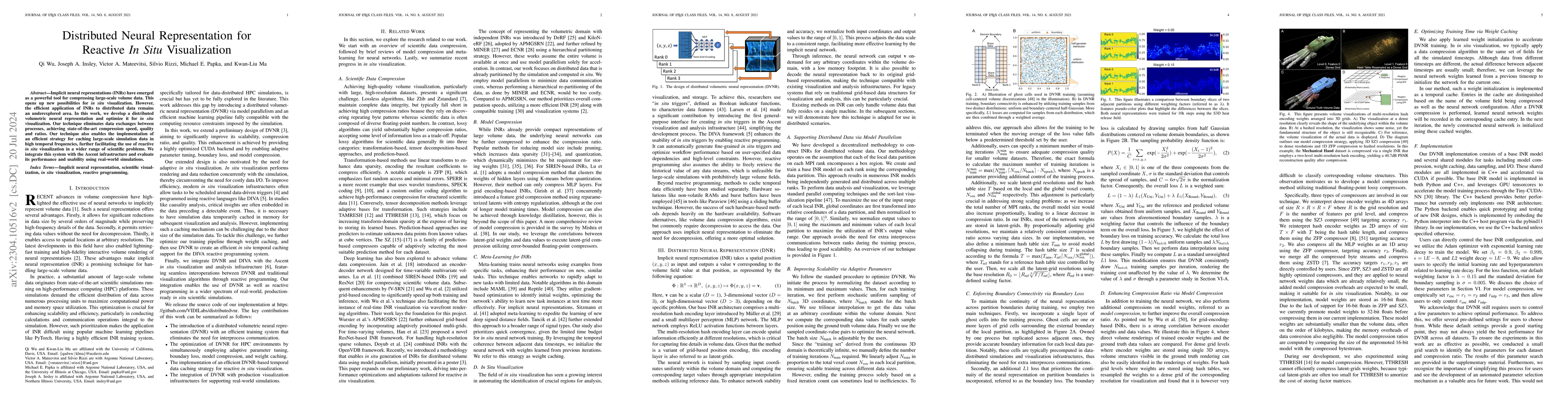 Thumbnail for Distributed Neural Representation for Reactive in situ Visualization
