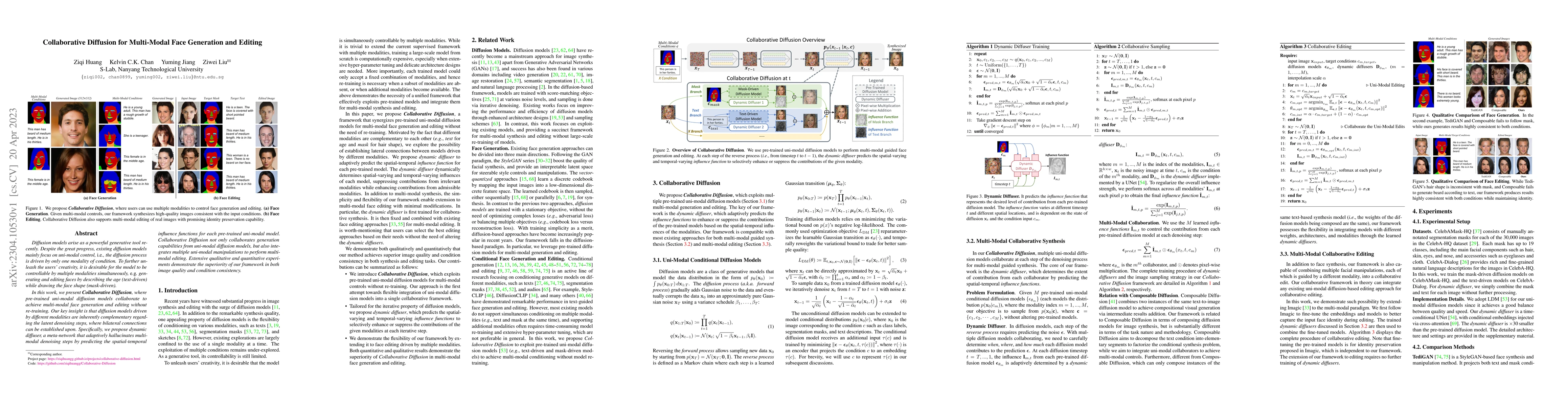 Thumbnail for Collaborative Diffusion for Multi-Modal Face Generation and Editing