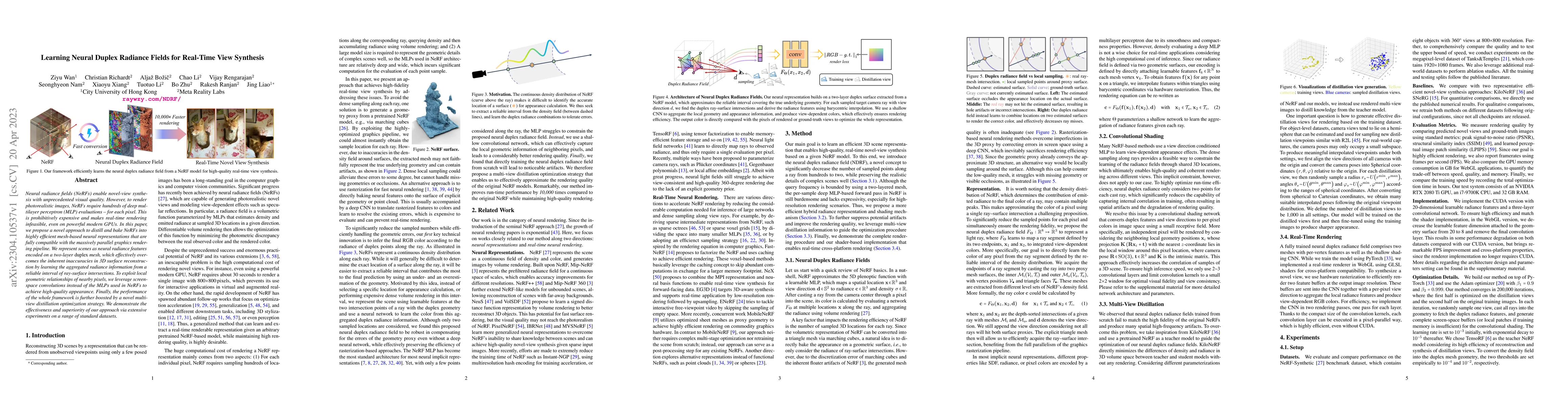 Thumbnail for Learning Neural Duplex Radiance Fields for Real-Time View Synthesis