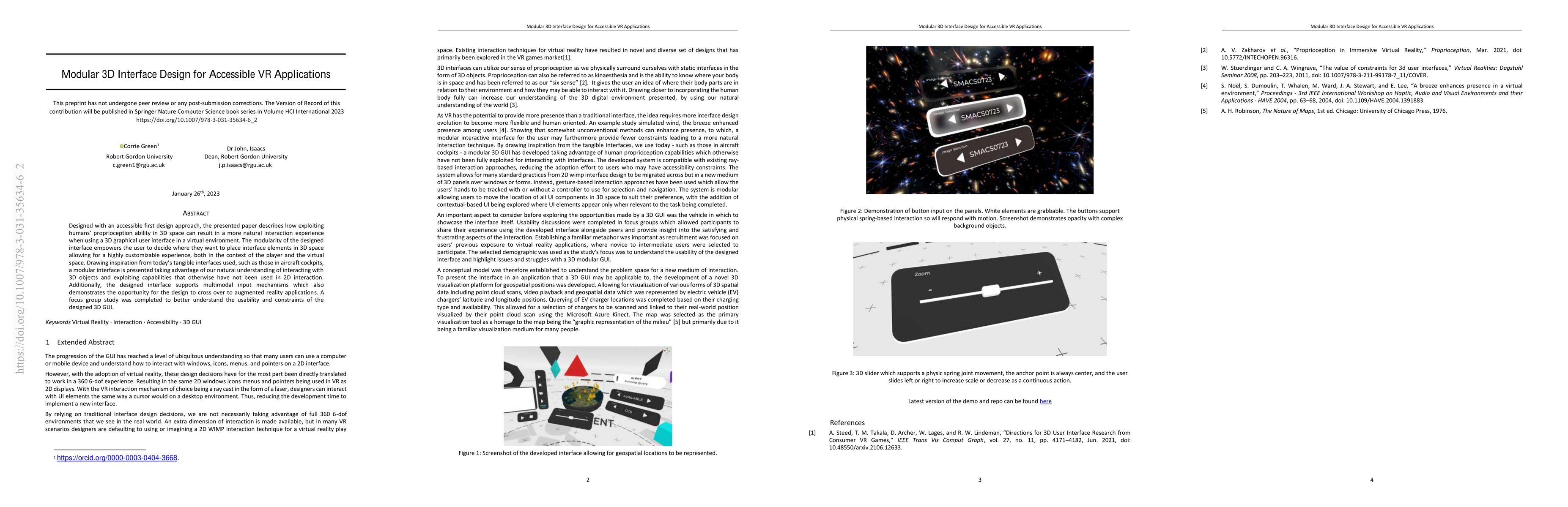 Thumbnail for Modular 3D Interface Design for Accessible VR Applications