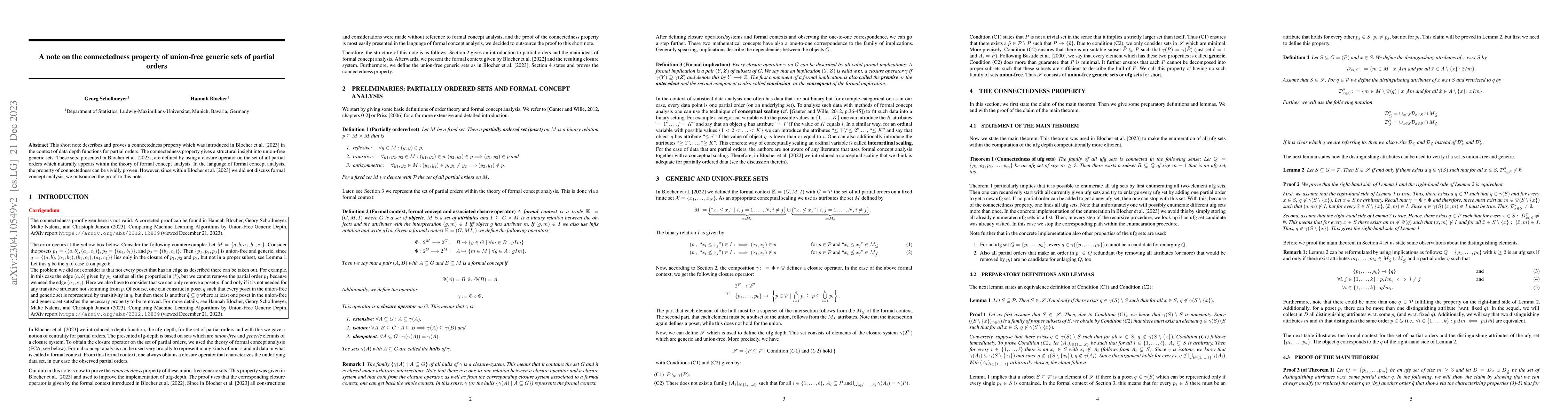 Thumbnail for A note on the connectedness property of union-free generic sets of
  partial orders