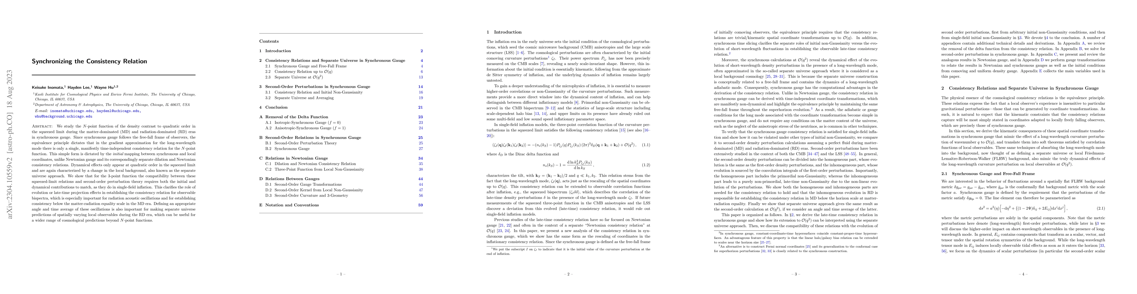 Thumbnail for Synchronizing the Consistency Relation