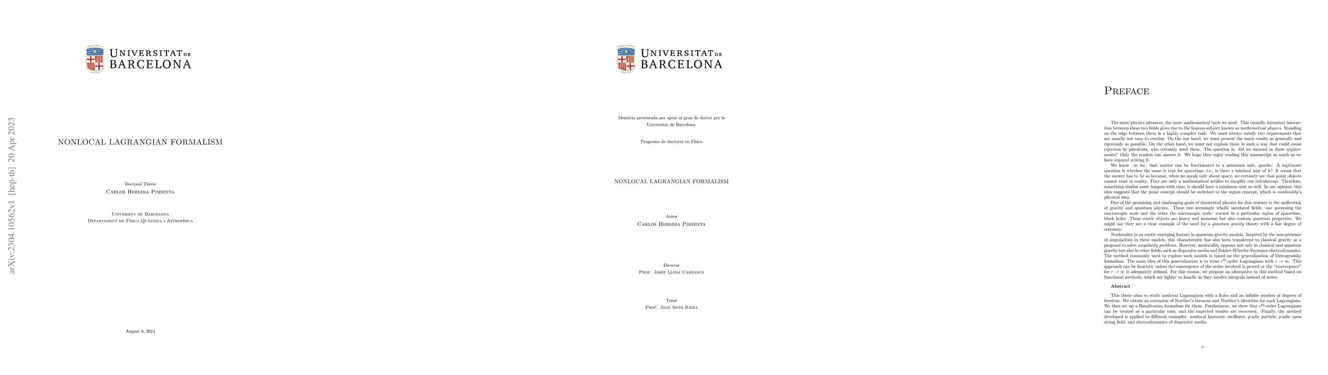 Thumbnail for Nonlocal Lagrangian formalism