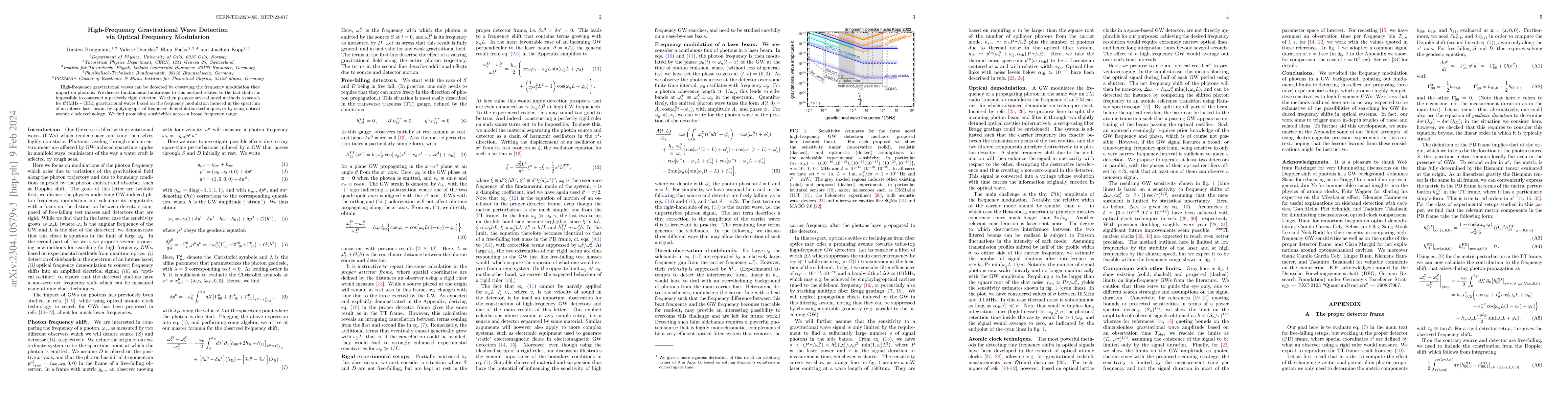 Thumbnail for High-Frequency Gravitational Wave Detection via Optical Frequency
  Modulation