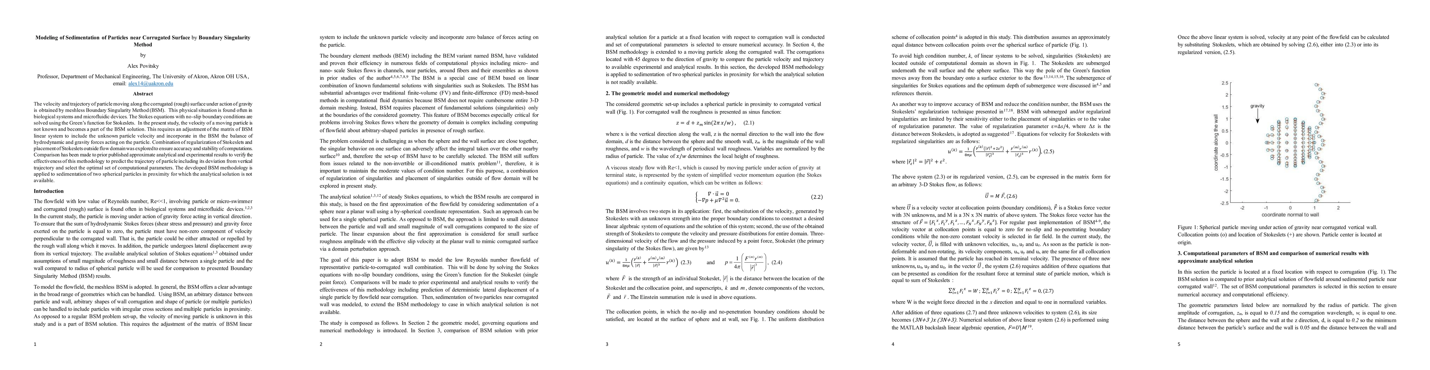 Thumbnail for Modeling of Sedimentation of Particles near Corrugated Surface by
  Boundary Singularity Method