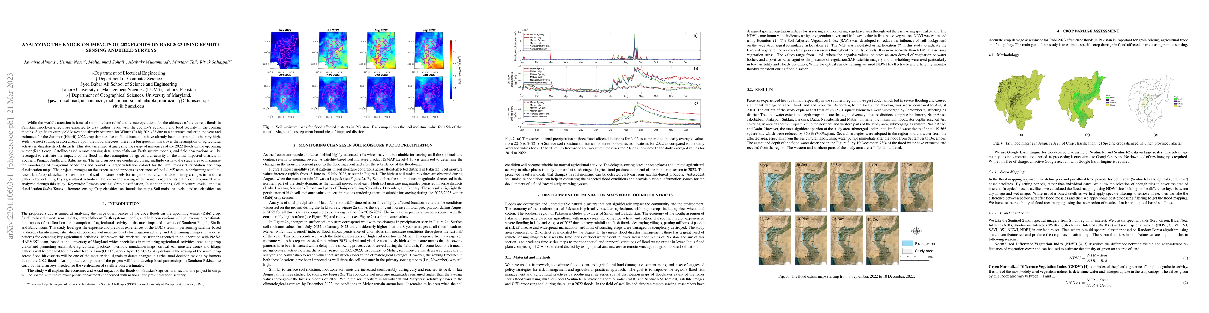 Thumbnail for Analyzing the Knock-on Impacts of 2022 Floods on Rabi 2023 Using Remote
  Sensing and Field Surveys