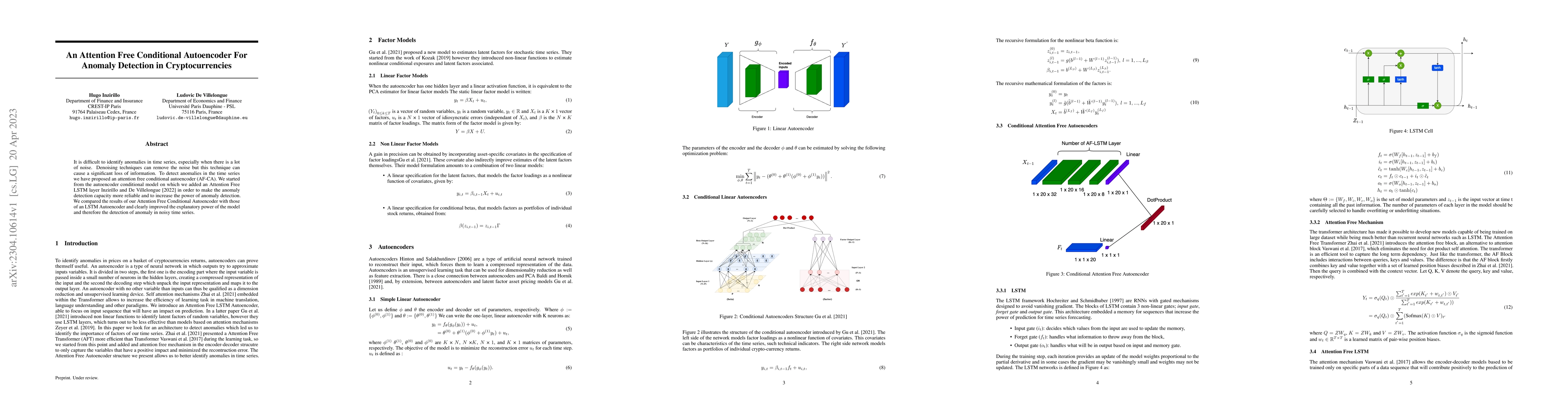 Thumbnail for An Attention Free Conditional Autoencoder For Anomaly Detection in
  Cryptocurrencies