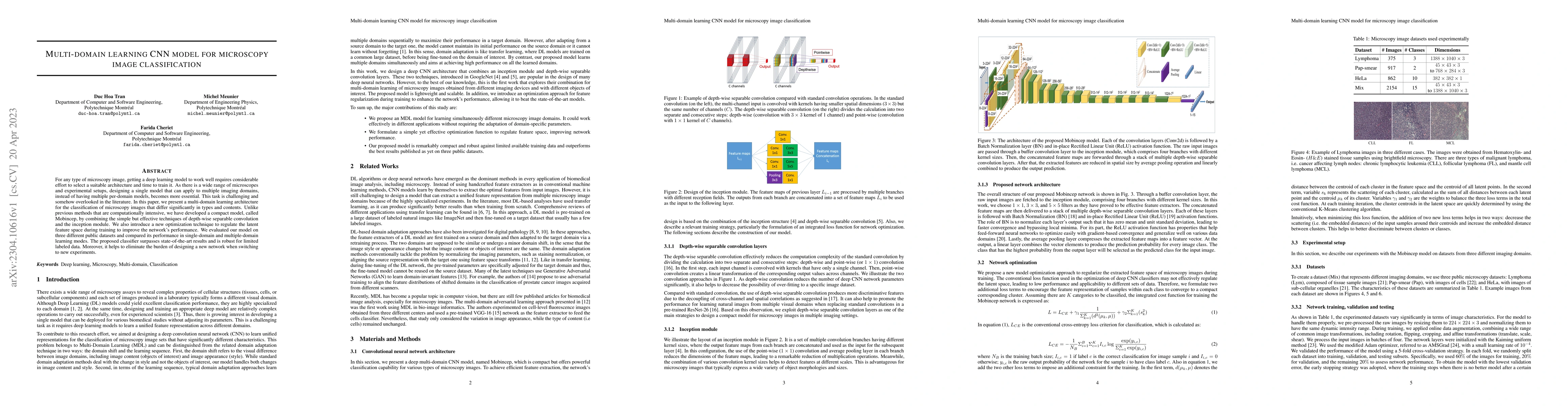 Thumbnail for Multi-domain learning CNN model for microscopy image classification
