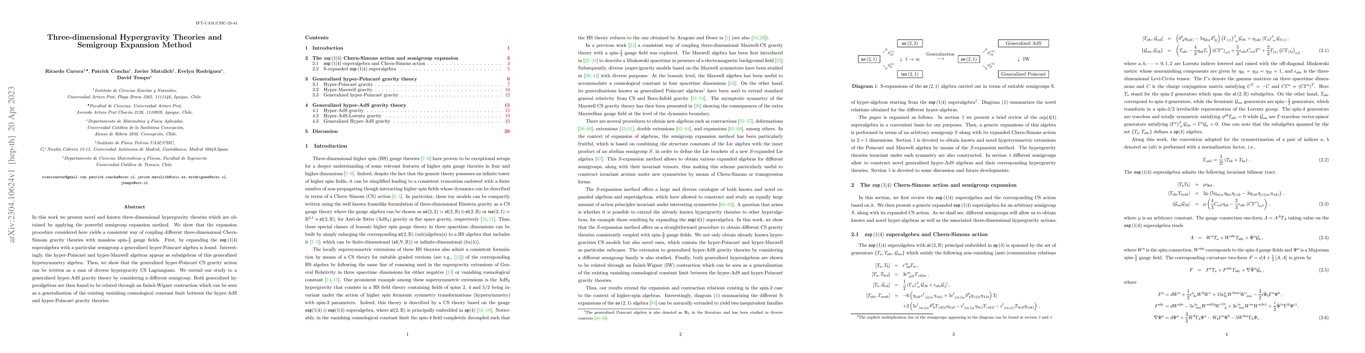 Thumbnail for Three-dimensional Hypergravity Theories and Semigroup Expansion Method