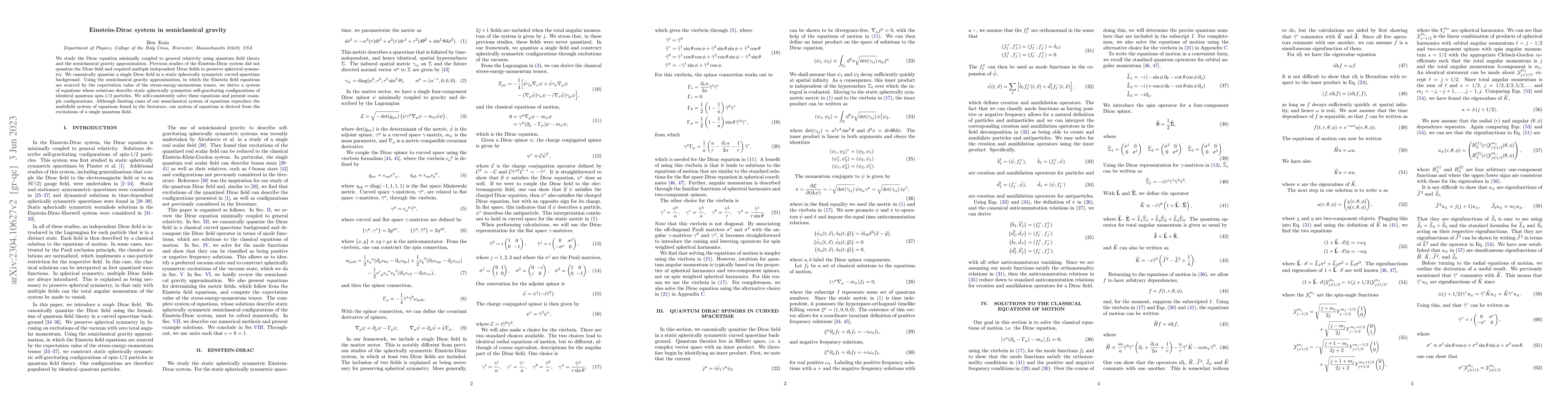 Thumbnail for Einstein-Dirac system in semiclassical gravity