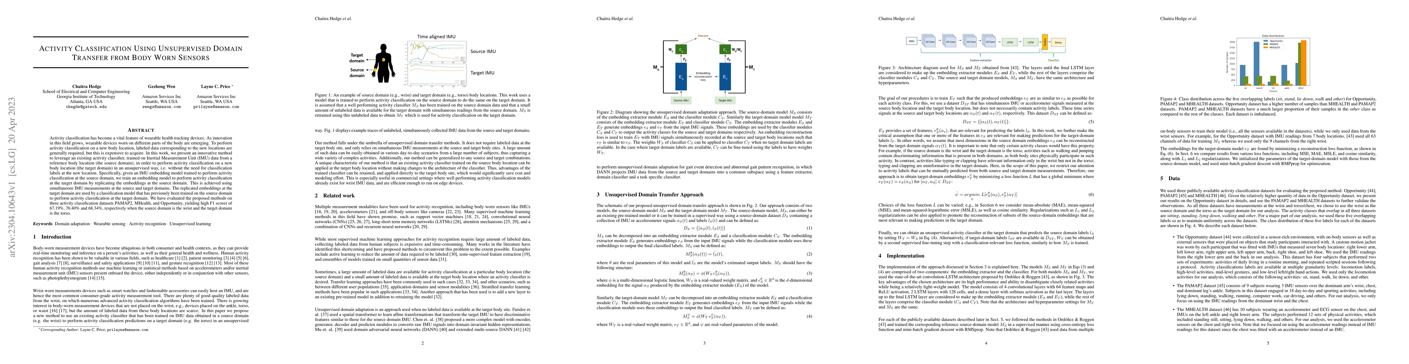 Thumbnail for Activity Classification Using Unsupervised Domain Transfer from Body
  Worn Sensors