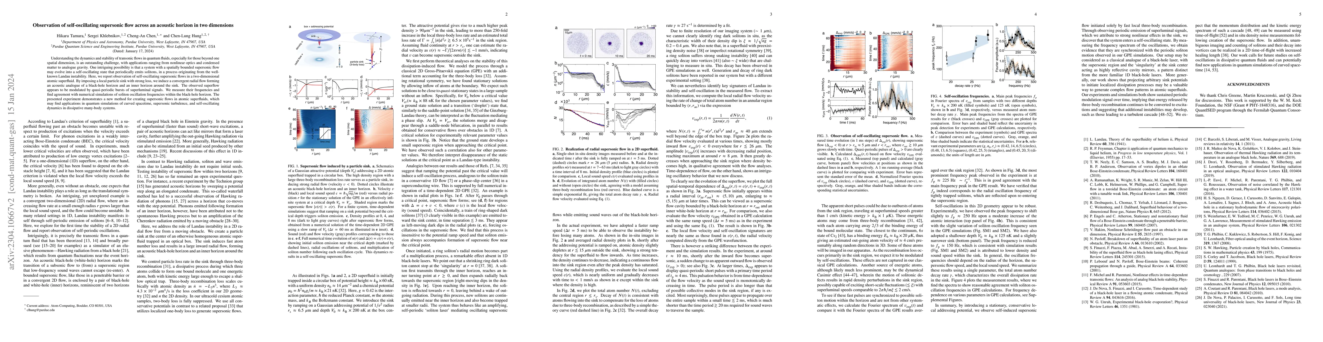 Thumbnail for Observation of self-oscillating supersonic flow across an acoustic
  horizon in two dimensions