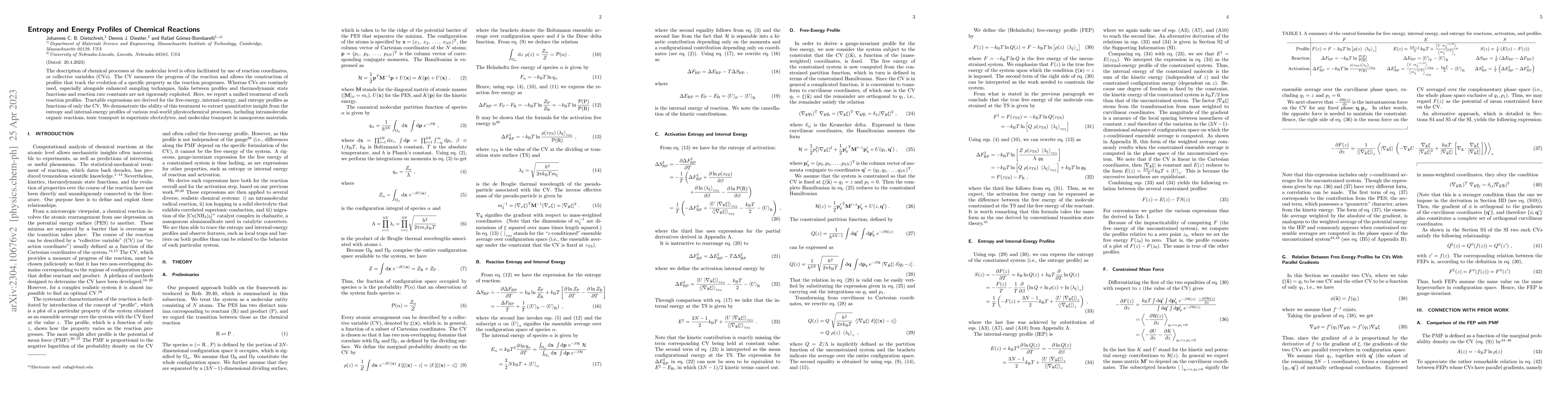 Thumbnail for Entropy and Energy Profiles of Chemical Reactions