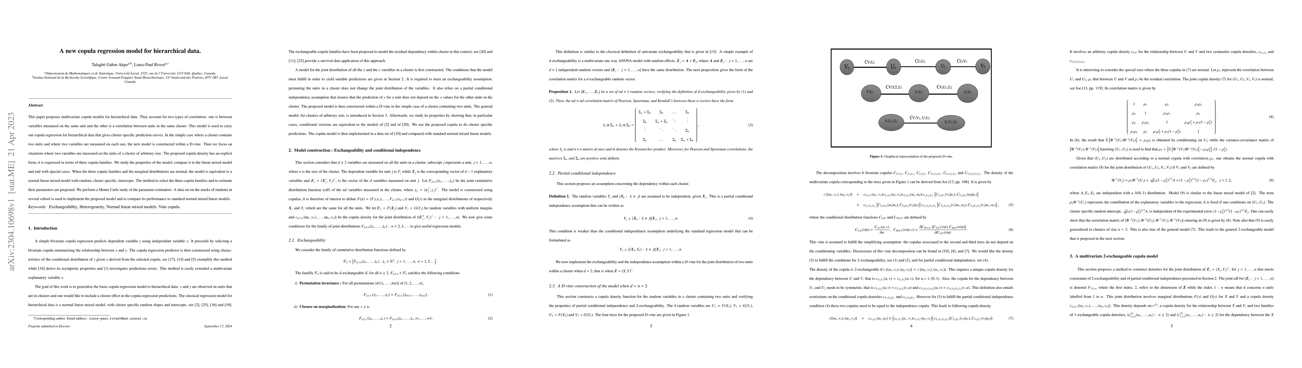 Thumbnail for A new copula regression model for hierarchical data