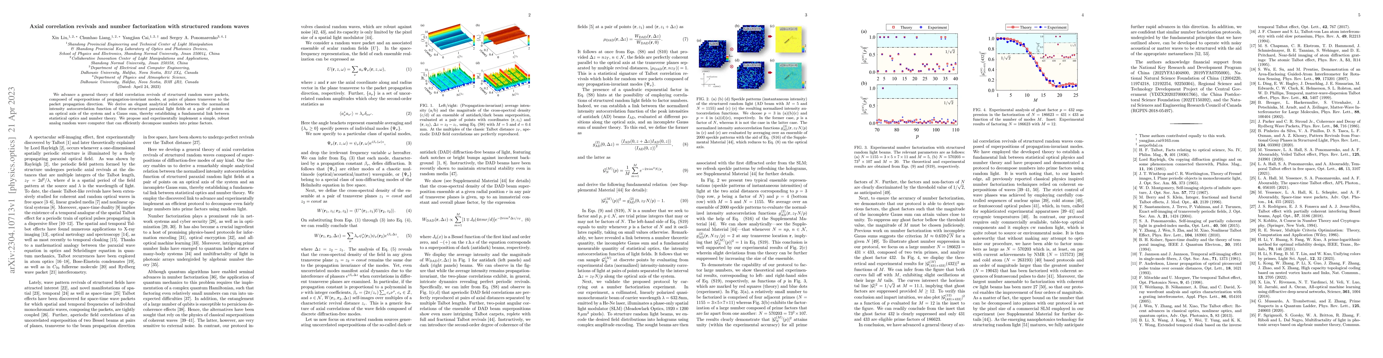 Thumbnail for Axial correlation revivals and number factorization with structured
  random waves