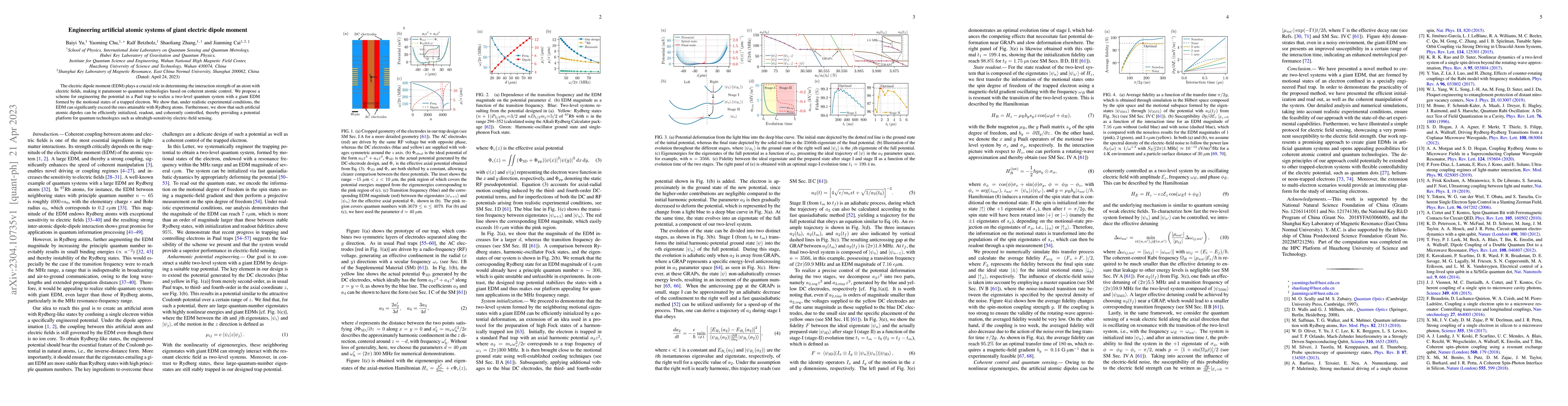 Thumbnail for Engineering artificial atomic systems of giant electric dipole moment