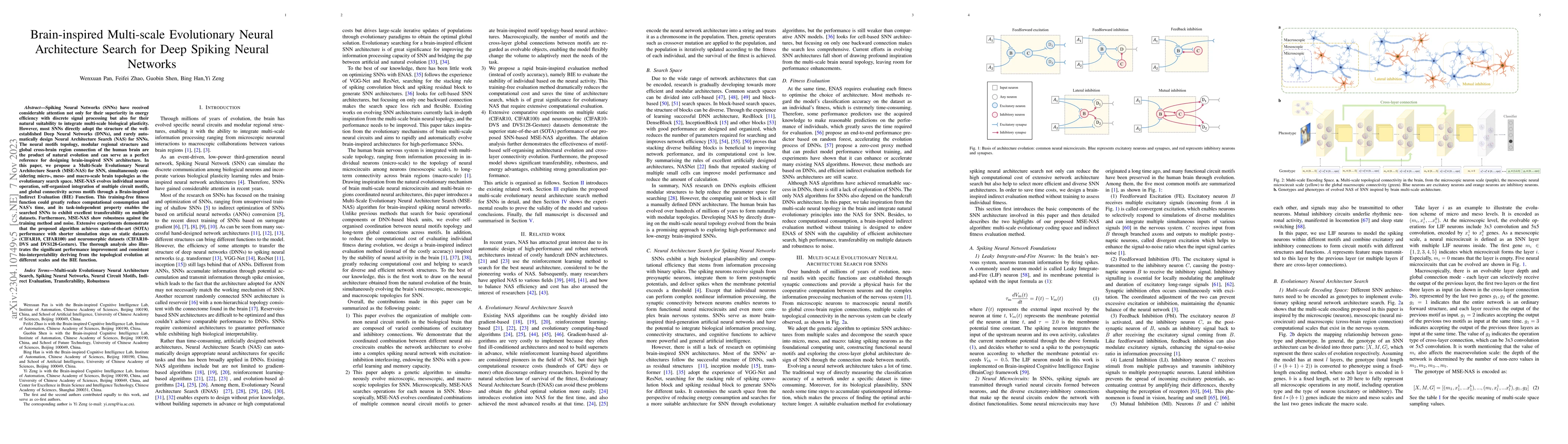 Thumbnail for Multi-scale Evolutionary Neural Architecture Search for Deep Spiking
  Neural Networks