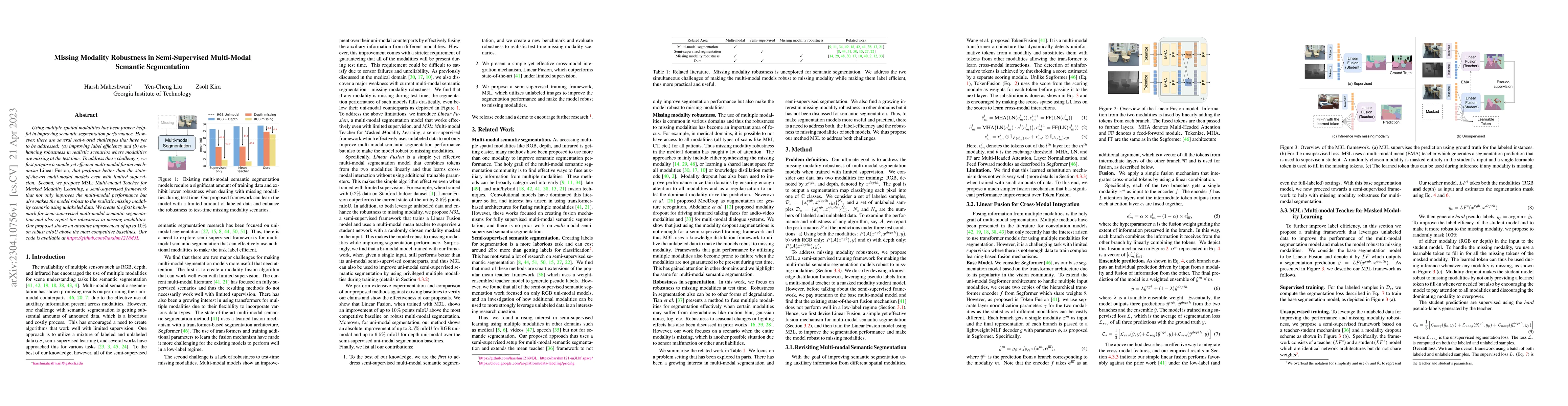 Thumbnail for Missing Modality Robustness in Semi-Supervised Multi-Modal Semantic
  Segmentation