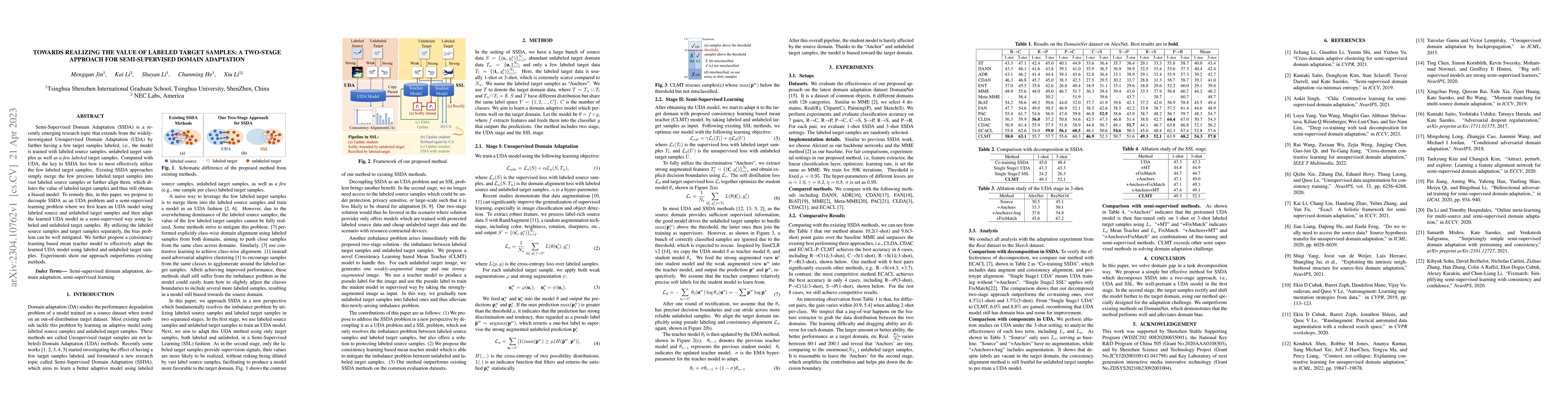 Thumbnail for Towards Realizing the Value of Labeled Target Samples: a Two-Stage
  Approach for Semi-Supervised Domain Adaptation
