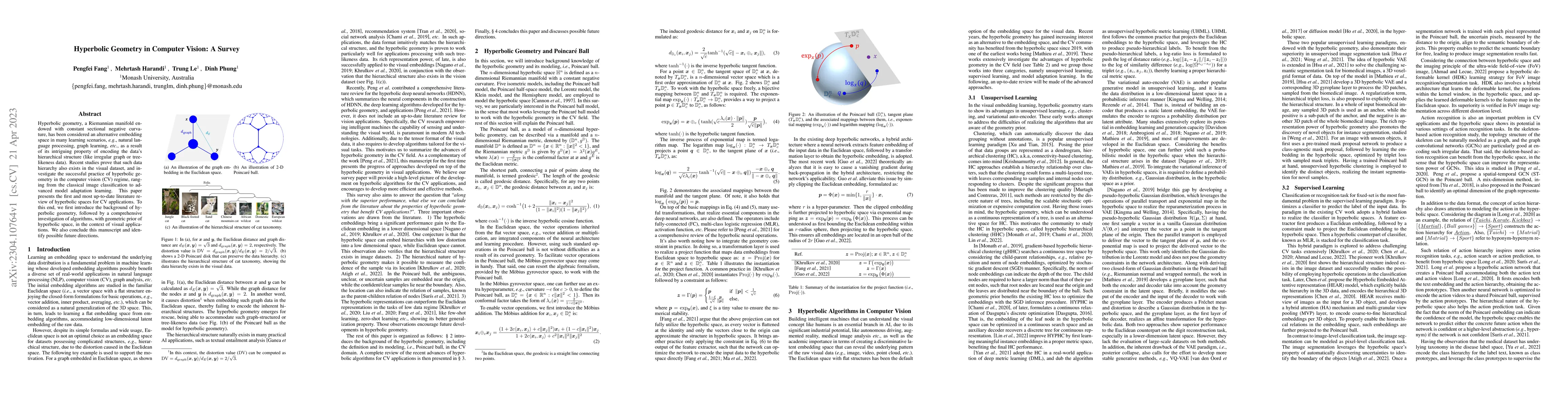 Thumbnail for Hyperbolic Geometry in Computer Vision: A Survey