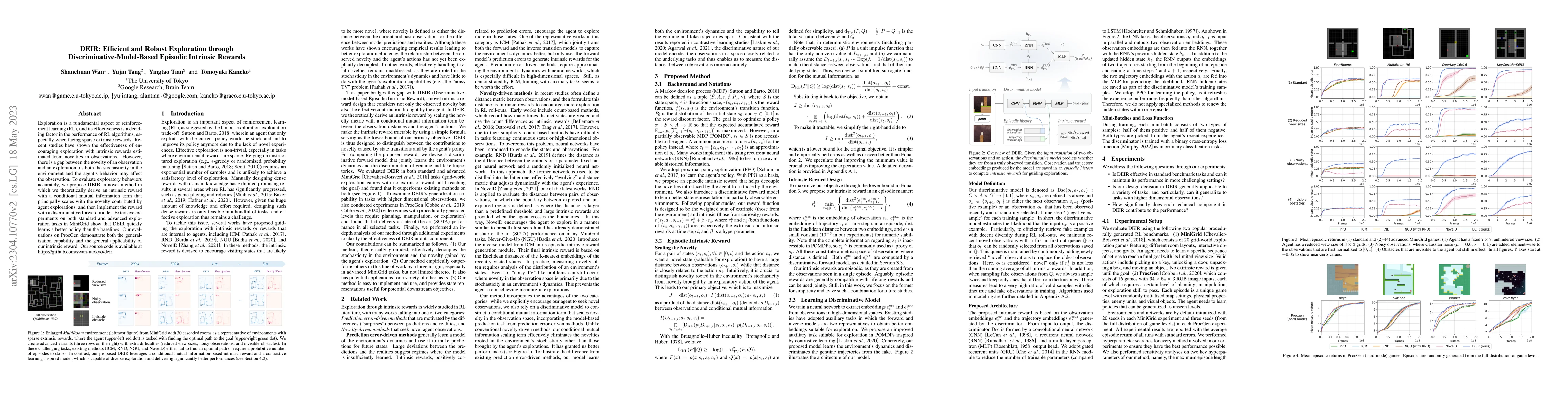 Thumbnail for DEIR: Efficient and Robust Exploration through
  Discriminative-Model-Based Episodic Intrinsic Rewards