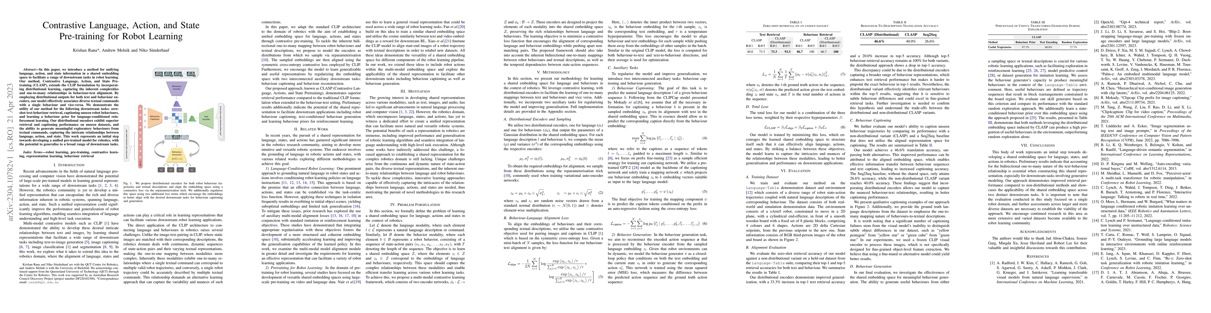 Thumbnail for Contrastive Language, Action, and State Pre-training for Robot Learning