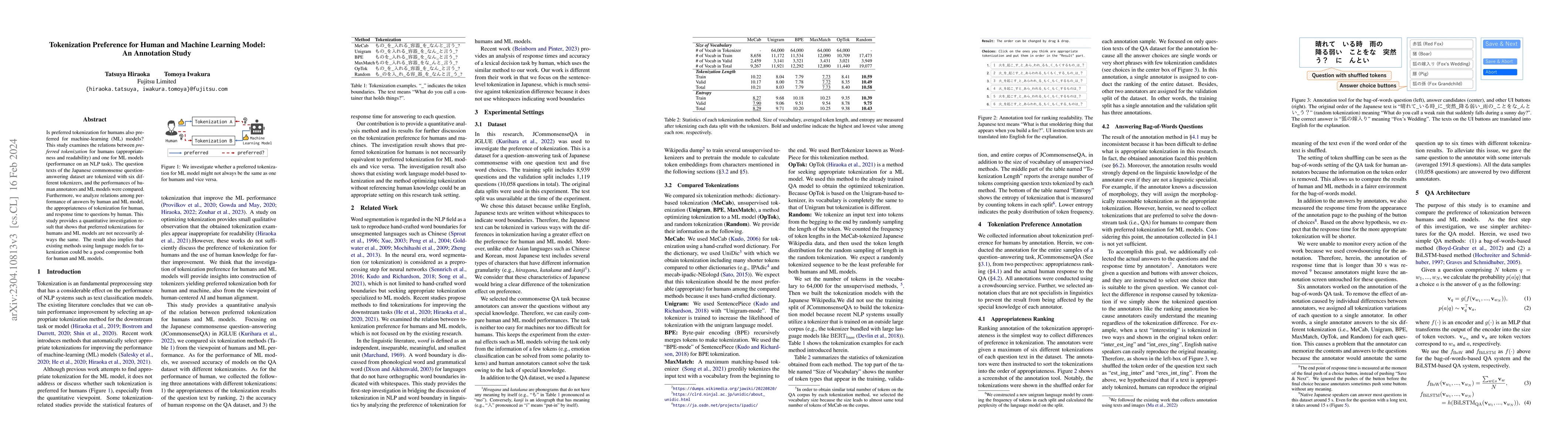 Thumbnail for Tokenization Preference for Human and Machine Learning Model: An
  Annotation Study
