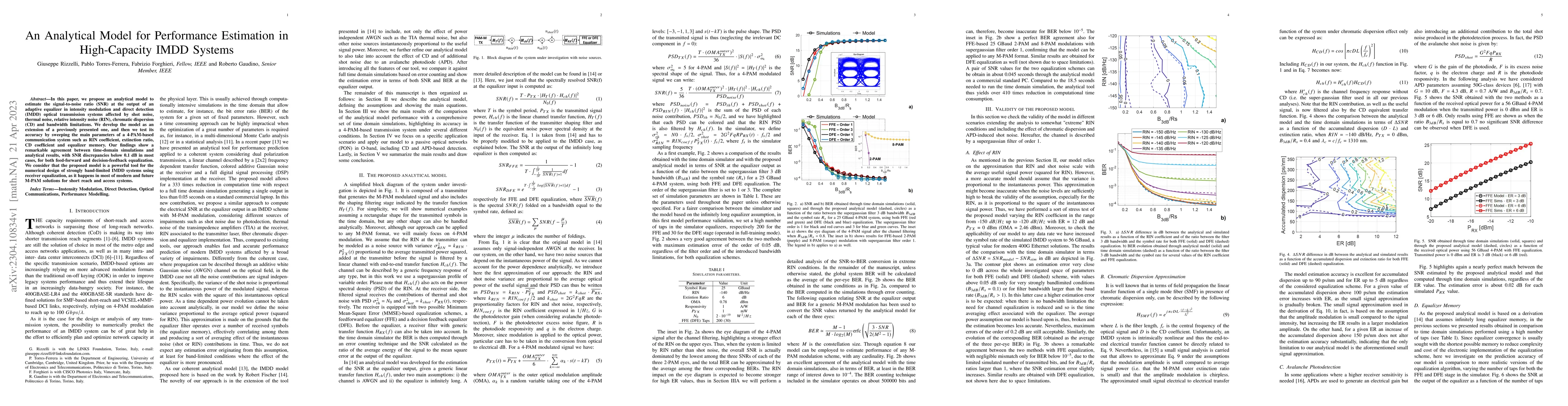Thumbnail for An Analytical Model for Performance Estimation in High-Capacity IMDD
  Systems