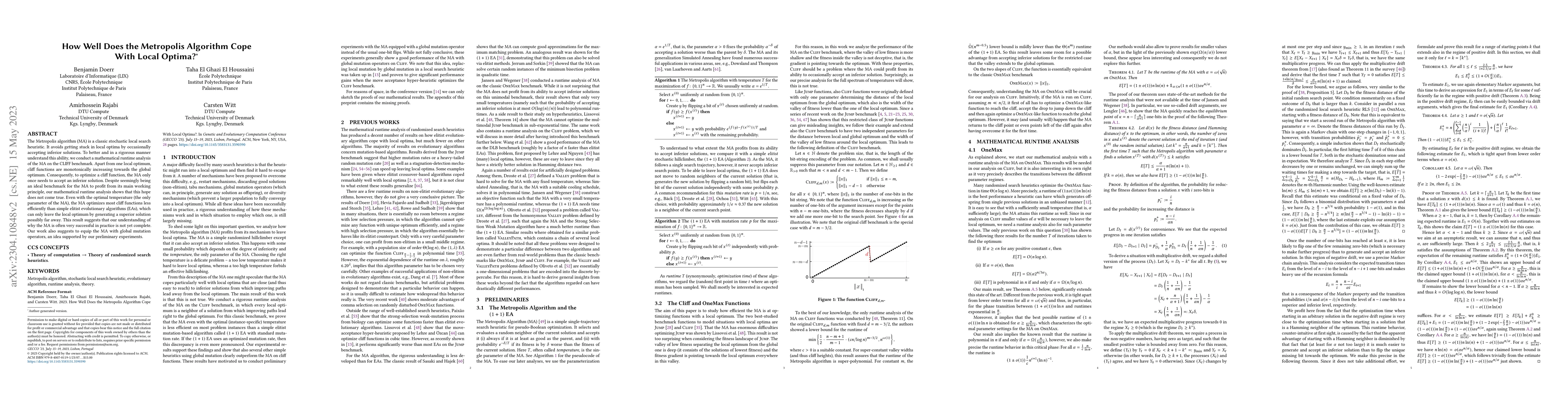 Thumbnail for How Well Does the Metropolis Algorithm Cope With Local Optima?