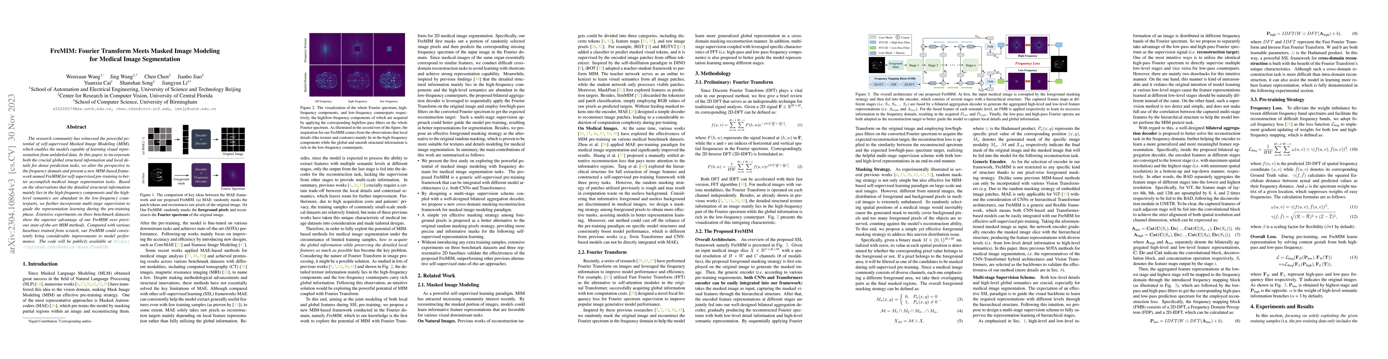Thumbnail for FreMIM: Fourier Transform Meets Masked Image Modeling for Medical Image
  Segmentation