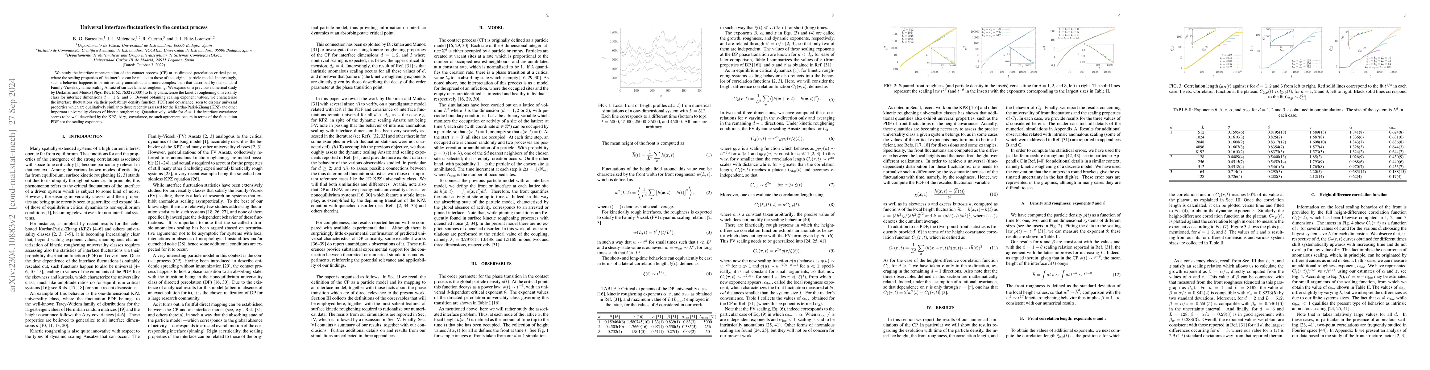 Thumbnail for Universal interface fluctuations in the contact process