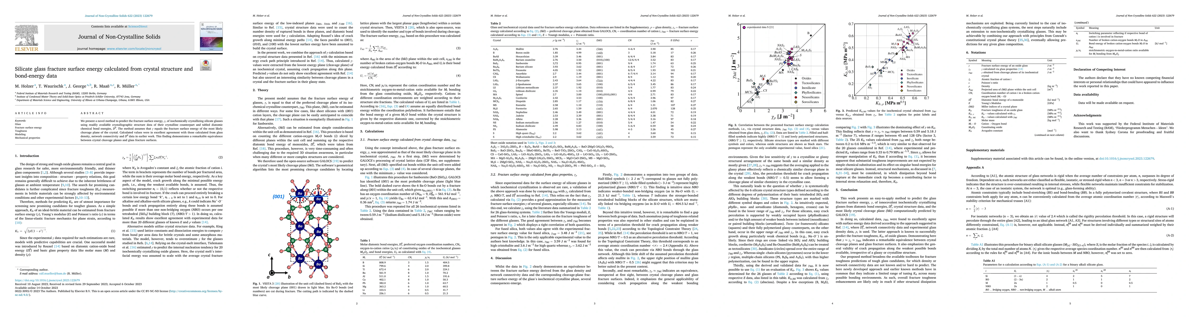 Thumbnail for Glass fracture surface energy calculated from crystal structure and
  bond-energy data