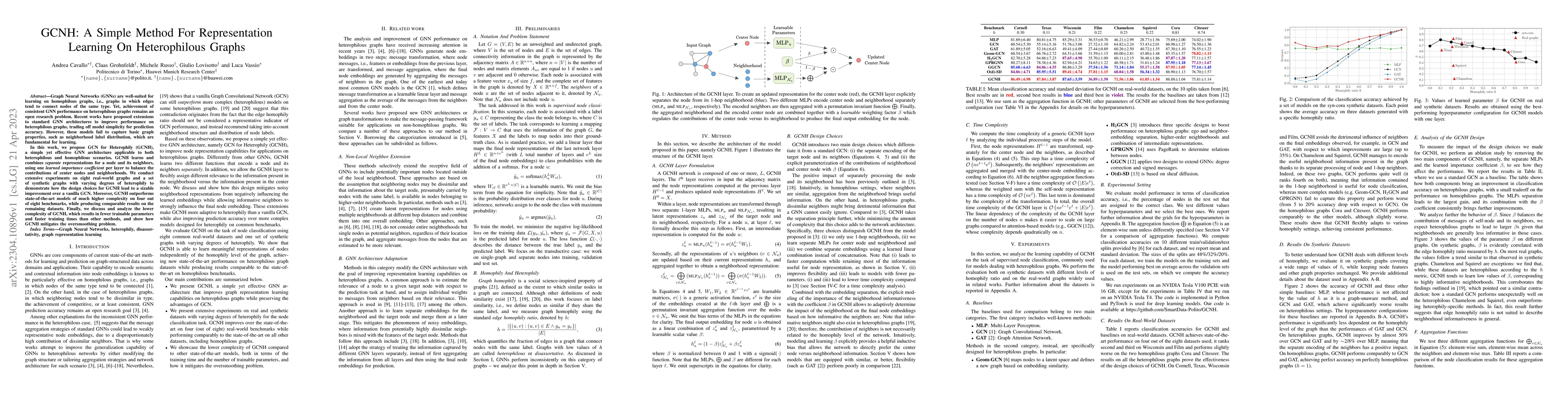 Thumbnail for GCNH: A Simple Method For Representation Learning On Heterophilous
  Graphs
