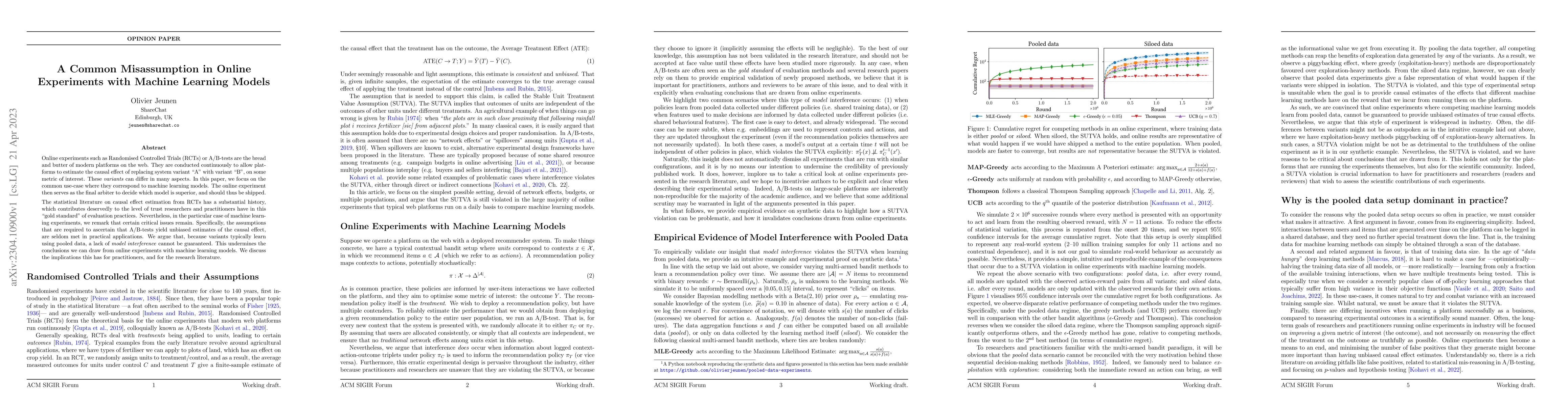 Thumbnail for A Common Misassumption in Online Experiments with Machine Learning
  Models