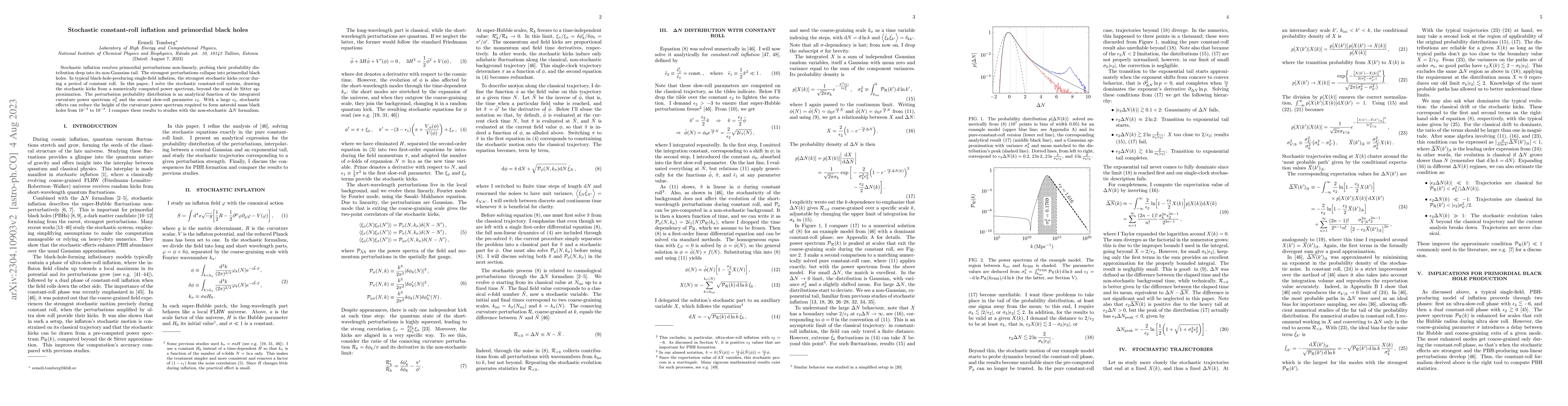 Thumbnail for Stochastic constant-roll inflation and primordial black holes